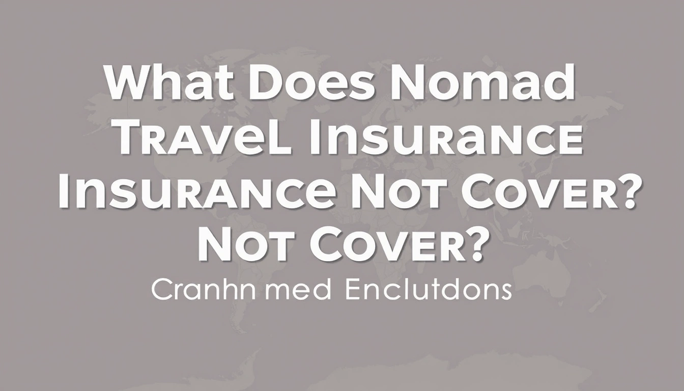 What Does Nomad Travel Insurance Not Cover? Common Exclusions Explained What Does Nomad Travel Insurance Not Cover? Common Exclusions Explained